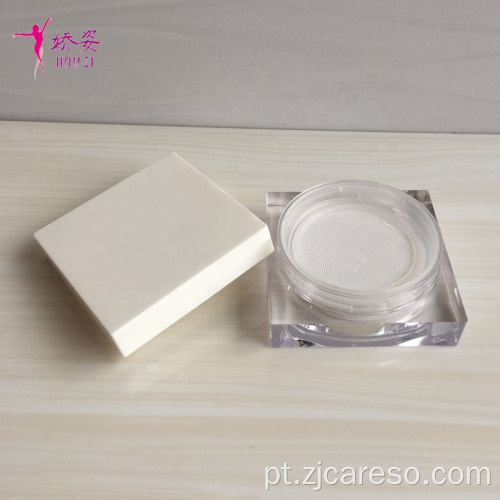 Frasco para cosméticos em formato quadrado Frasco para pó solto com filtro
